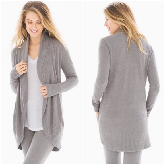 💕BAREFOOT DREAMS💕 CozyChic Lite Circle Cardigan ~ Pewter Gray 2X NWT - Picture 6 of 16